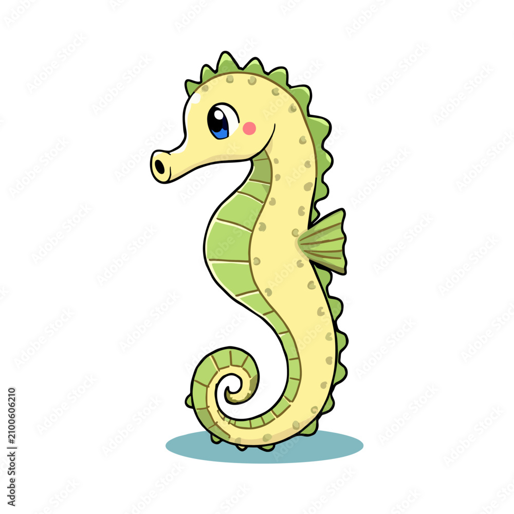 Fototapeta premium Cute Seahorse Clipart 01