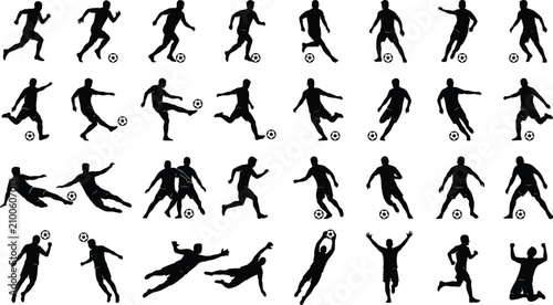 Schilderij op canvas Black silhouettes of tournament matches showcasing professional athletes executi