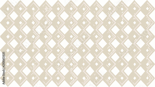 Cuadro en lienzo Interlocking diamond pattern beige and white geometric tessellation