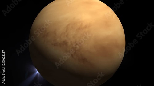 Realistic Venus Planet Floating In Deep Space Cinematic 4K Animation