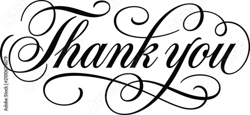 Cuadro en lienzo Elegant calligraphy 'thank you' design for cards invitations and appreciation gi