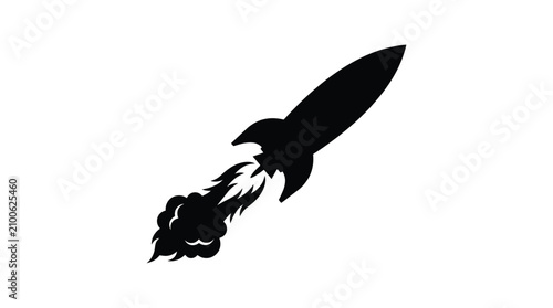 Photos Rocket Ship Silhouette Against A White Background