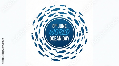 World ocean day celebration with fish design