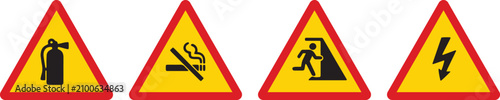 Tableau sur toile Personal protective equipment ppe mandatory safety warning sign icons with prote