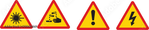 Bild auf Leinwand Set of universal industrial warning signs and hazard alert symbols with industri