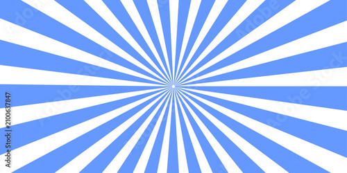 Bild auf Leinwand A radiant sunburst pattern in vibrant blue and white creates a dynamic visual effect, emanating from a central point