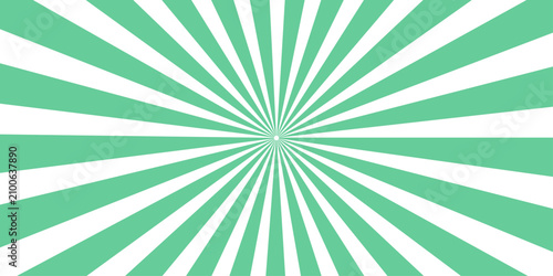 Bild auf Leinwand A vibrant sunburst pattern of alternating teal and white stripes emanates from a central point, creating a dynamic and energetic visual effect