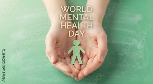 Hands holding a person. Supporting mental health.