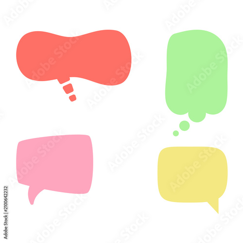 Colorful speech bubbles for presentations and infographics on transparent background PNG