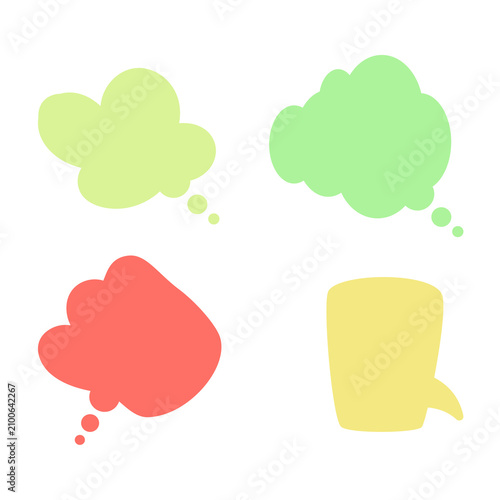 colorful speech bubbles for comics or chat illustrations with transparent background PNG