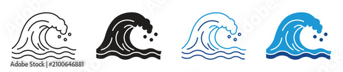 Ocean wave icon set , vector illustration.
