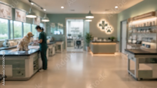 veterinary clinic interior blurred background animal hospital pet healthcare professional veterinary office medical exam room modern veterinary practice