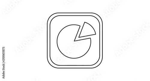 Pie chart icon with percentage.