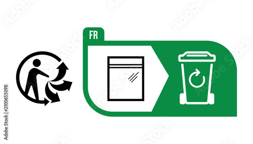 Triman Logo for the recycling of poly-bags in France Green Vector SIGN