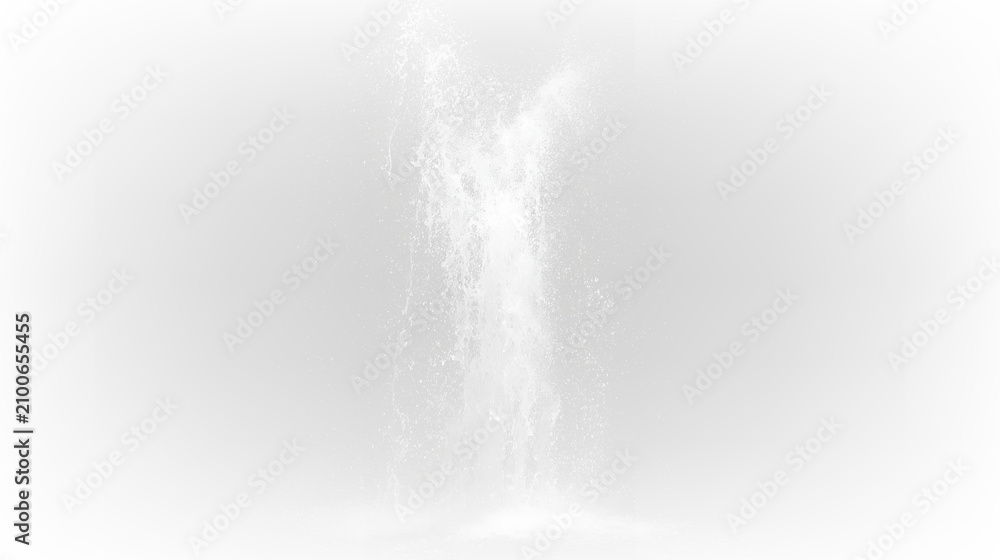 Obraz premium Water flowing down from a height, creating a splash and mist in the air, on a transparent background