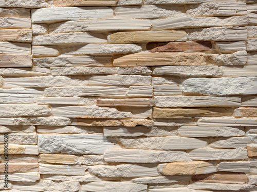 Fotografía Decorative wall panels replicating brick stone and tile finishes arranged in a b
