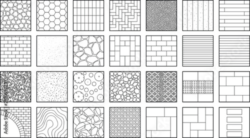 Foto Seamless Texture Pattern Collection Set of Vector Architectural Material Surface