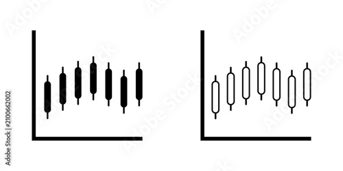 Cuadro en lienzo Two distinct styles of candlestick charts are presented, one filled and one outl