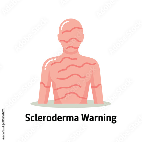 Billede på lærred Scleroderma warning depicting skin hardening and fibrosis symptoms for dermatolo