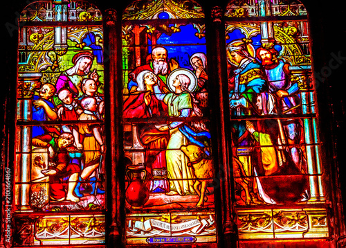 Saint Genevieve Stained Glass Saint Severin Church Paris France