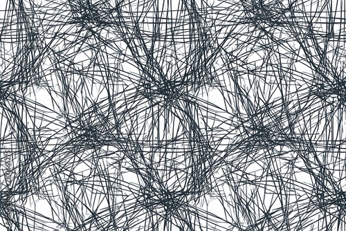 Frantic line art, messy scribble texture, dark graphite on white, seamless abstract pattern