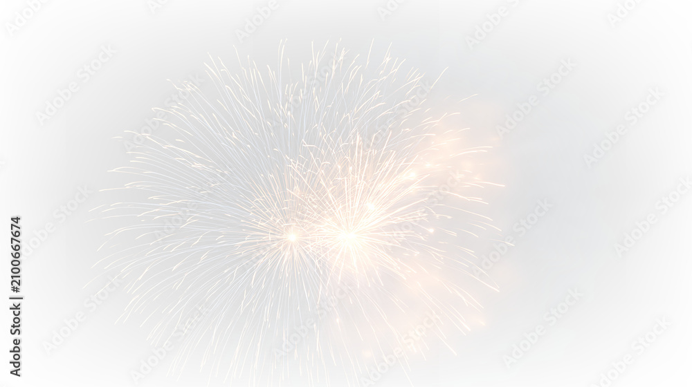 Obraz premium Bright fireworkburst on transparent background with glowing particles spreading outwards at night