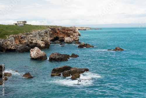 Beautiful rocks on seashore in village Tulenovo in Bulgaria