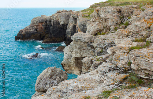 Beautiful rocks on seashore in village Tulenovo in Bulgaria