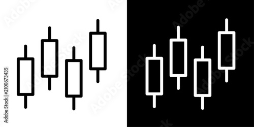 Candlestick chart icon with trading bars, for stock trading, market analysis, and forex candlestick apps