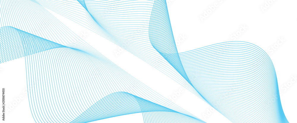 Fototapeta premium Abstract vector background with blue wavy lines. Blue wave background. Blue lines vector illustration. Curved wave.