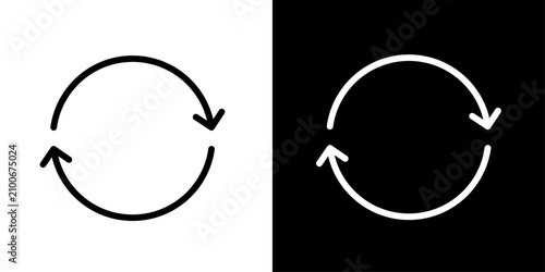Circular arrows icon with rotating loop, for data sync, process refresh, and workflow automation apps