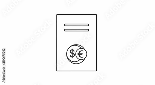 Cuadro en lienzo Banknote with dollar and euro symbols.