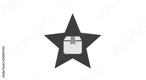 Star Shape Icon with Lock.