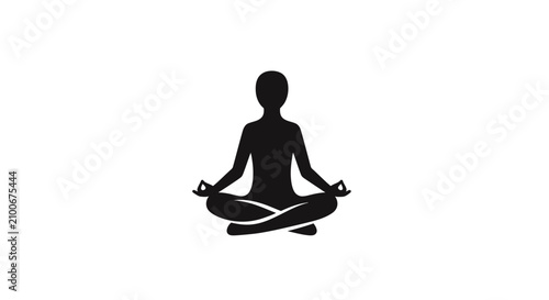 Person Sitting in Meditation Posture Silhouette.