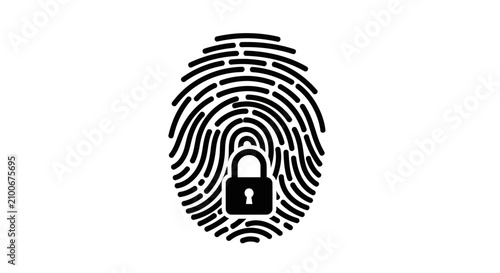 Photos Fingerprint with secure lock symbol.