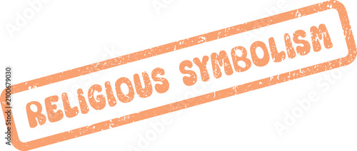 Fotografía An orange textured rubber stamp representing the profound concept of religious s