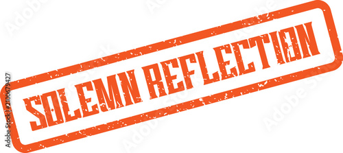 Εκτύπωση καμβά An orange solemn reflection grunge rubber stamp signifying deep thoughtful consi