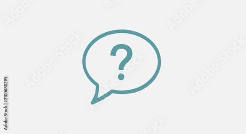 фотографія Teal speech bubble with question mark.