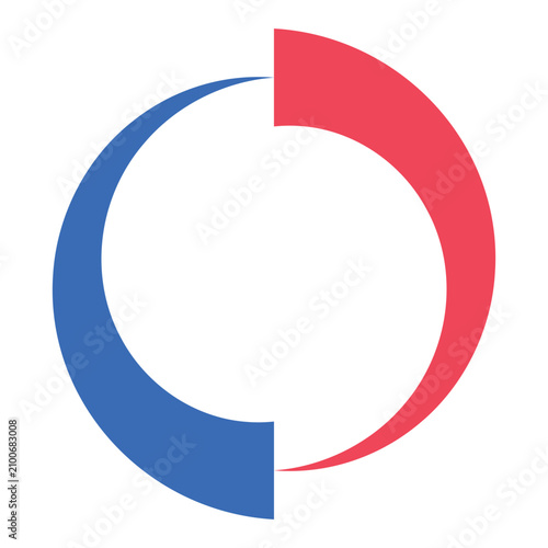 Fotografie Circular icon balance hot cold dual opposing curved segments