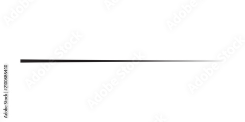 Elegant thin tapered horizontal line divider isolated on transparent background for layout