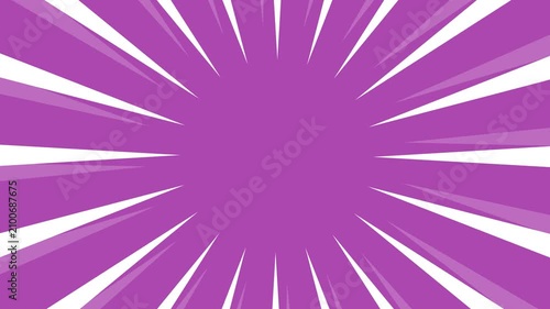 Sharp radial burst lines explode outward with purple energy. Extreme velocity is captured perfectly by these abstract geometric action lines. The radial burst lines pulse.