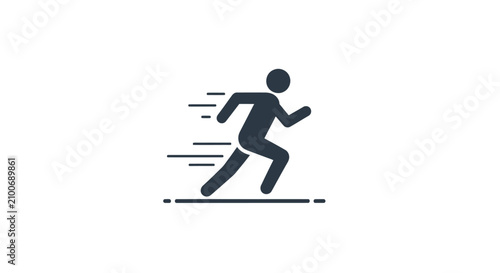 Fotografía Running Man Icon Silhouette Speed.