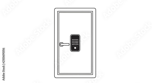 Bild auf Leinwand Secure safe deposit box door.