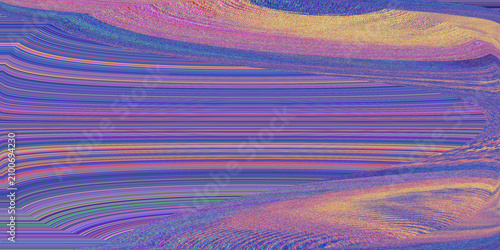 Abstract digital glitch art with colorful neon light lines
