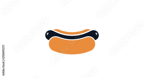 Foto Hot dog with black bun.