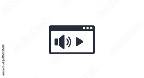 Konstfotografi Play button with sound icon.