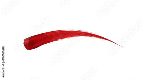 Red paint brush stroke isolated on transparent background