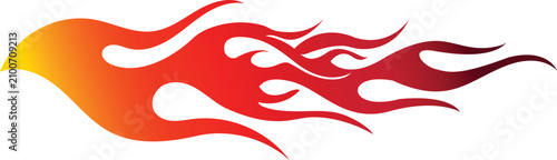 Tableau sur toile Tribal fire flame side car vinyl sticker design vector illustration