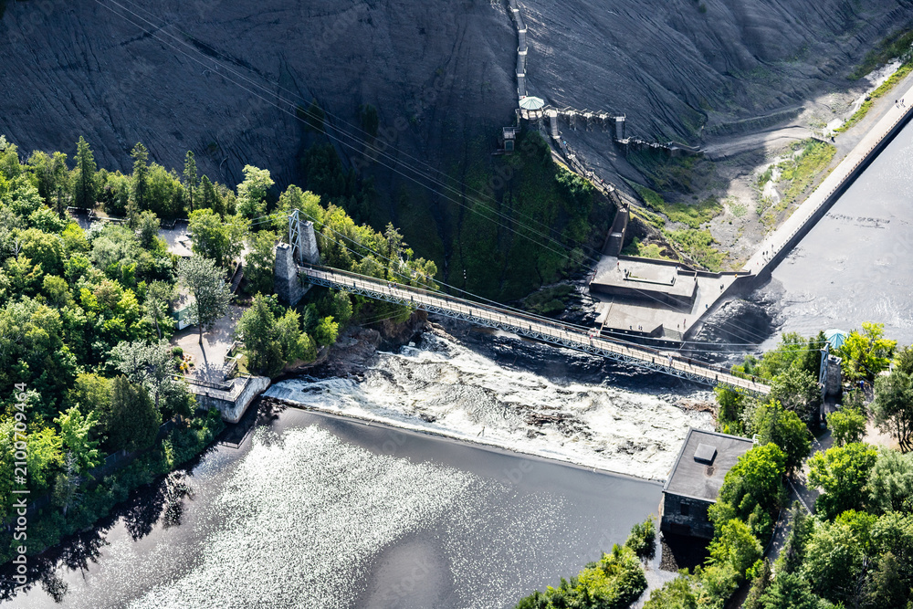 Obraz premium Aerial view of Montmorency Fall Quebec city