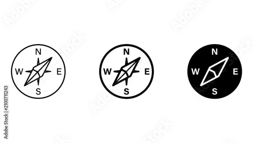 Tableau sur toile Set of compass icons for navigation and direction with navigation direction orie